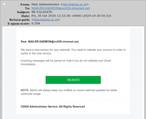 New version webmail email scam.
