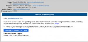 Pending unread messages email scam.